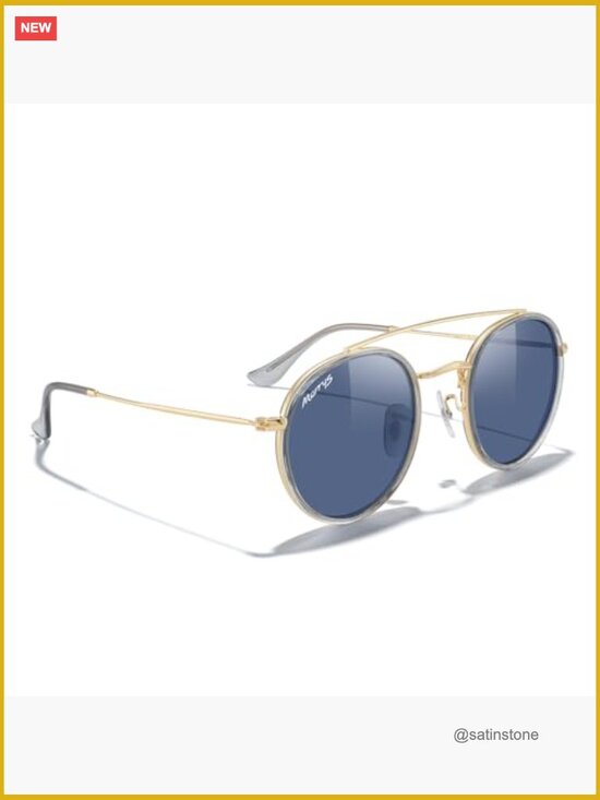 Retro Round Polarized Sunglasses - Unisex Double Bridge Metal Frame UV400 main image 7